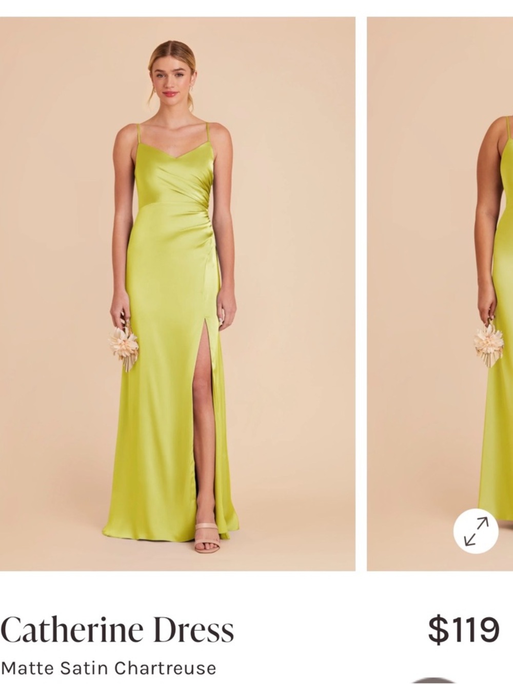 Birdy Grey Catherine Satin Maxi Dress in Chartreuse Green